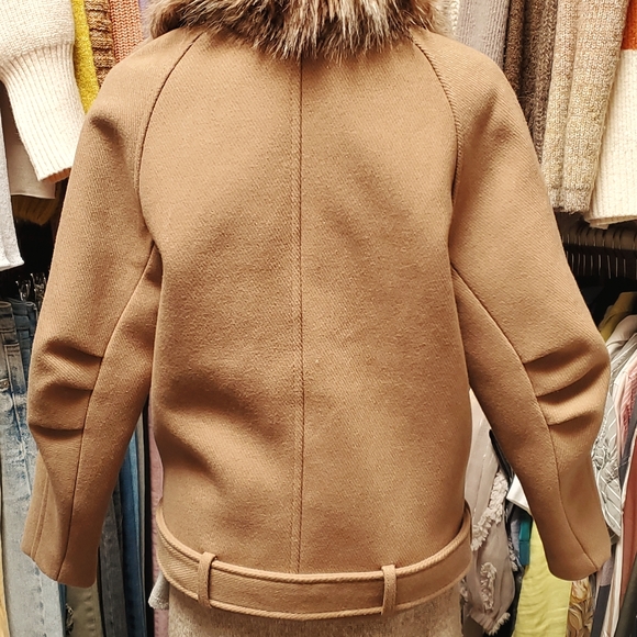 H&M wool blend Long biker jacket, Size 2 - Picture 4 of 16